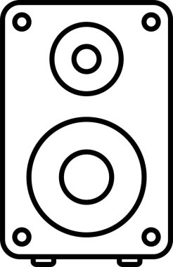Yüksek kaliteli ses yayan bir ses hoparlörünün satır çizimi, müzik ve multimedya projeleri için ideal
