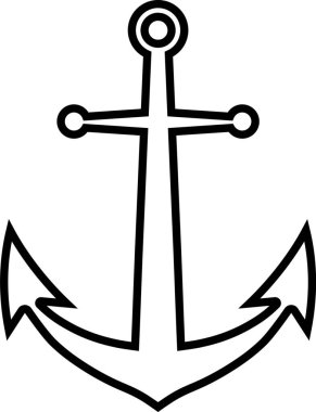 Minimalist line art depicting an anchor, symbolizing strength, security, and connection to the sea clipart