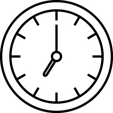 Altı kilit gösteren basit saat yüzü, zaman yönetimi ve zamanlama kavramları için ideal