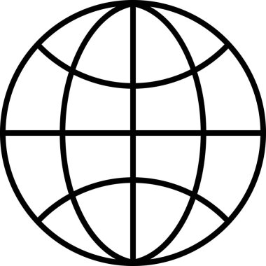 Dünya çapındaki bağlantıyı, uluslararası ticareti ve küresel iletişimi sembolize eden basit bir küresel simge