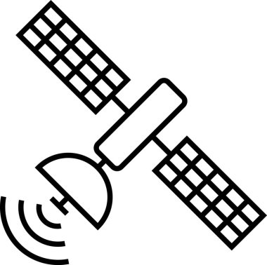 Radyo dalgaları, uzay ve telekomünikasyon projeleri için ideal, veri ileten güneş panelleri ve anten uydusu