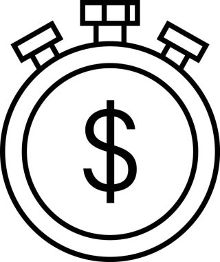 Dolar işaretli kronometre zamanın para olduğunu gösteriyor.