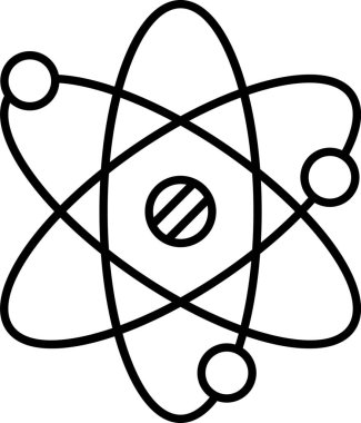 Çekirdek etrafında dönen elektronları gösteren basit atom modeli, bilimsel illüstrasyon