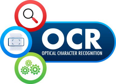 Resimleri metne dönüştüren büyüteç, telefon ve vites içeren Ocr yazılım taraması belgesi
