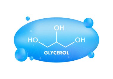 Gliserol veya gliserin molekül yapısı, ilaç, gıda ve kozmetik ürünlerinde kullanılan kimyasal formülü ile