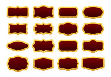 Beyaz arka planda izole edilmiş, gazino, sinema veya tiyatro panolarını dekore etmek için idealdir.