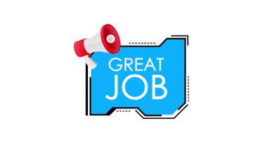 Megafonlu animasyon pankartı ve alfa kanalı ve yeşil ekran ile harika bir iş çıkardınız.