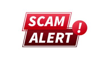 Beyaz ve yeşil ekranda izole edilmiş ünlem işaretli dolandırıcılık uyarı işareti