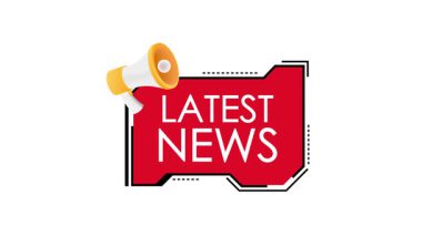 Yeşil zemin üzerinde izole edilmiş, haber yayınları ve sunumlar için ideal bir megafon ikonunun yer aldığı yeni bir haber grafiğinin dinamik animasyonu