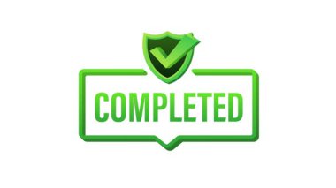 .com alan adının canlandırma dizisi tamamlandı, beyaz ve mavi ekranda kontrol işareti kalkanı ile