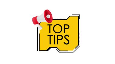 Megafon, beyaz ve yeşil ekran arkaplanı hakkında üst uç duyurusu yapıyor