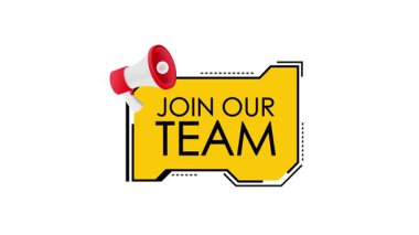 Megafonlu animasyon pankartlar krom anahtarlama varyasyonlarıyla bir takıma katılmaya davet ediliyor.