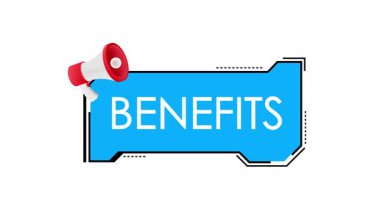 Renk tuşu ve beyaz arkaplan üzerindeki megafonla canlandırılmış metin başlığı faydaları