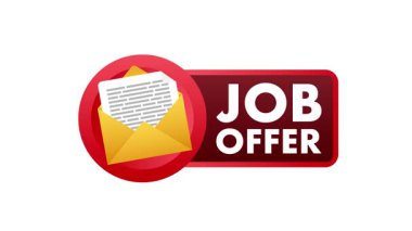 Özgeçmiş ve iş teklifi içeren zarf, beyaz ve yeşil ekran arkaplanları