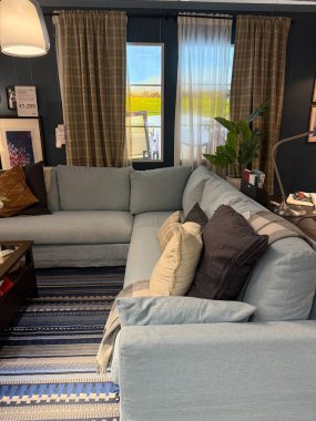 Showroom at the furniture retail company IKEA, storage space, furniture, dishes, carpets, and much more. Cyprus, Nicosia, photographed 09/19/2025.