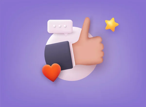 Hand Thumb Sign Success Good Feedback Positive Concept Symbol Web — Stock Vector