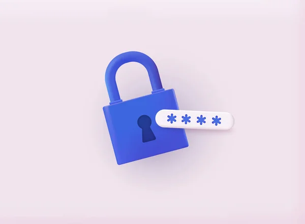 Gegevensbescherming Veiligheid Encryptie Bescherming Privacy Concept Vergrendel Met Wachtwoord Web — Stockvector