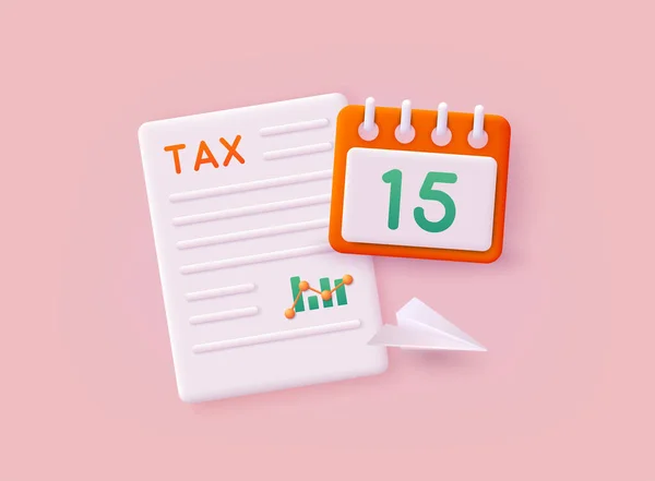 Оплата Онлайн Податків Заповнення Податкової Форми Календар Показує Дата Сплати — стоковий вектор