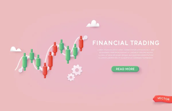Graphique Trading Boursier Concept Graphique Adapté Investissement Financier Aux Tendances — Image vectorielle
