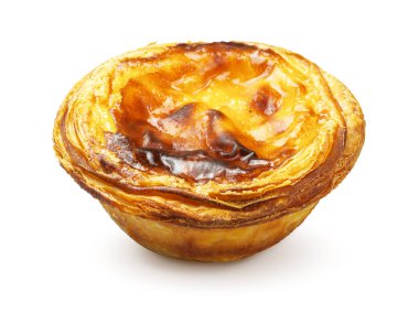 Pastel de Nata or Pastel de Belm, Portuguese Custard Tart, a Conventual and Iconic Pastry from Portugal with a Burnt Top and Flaky Crust clipart