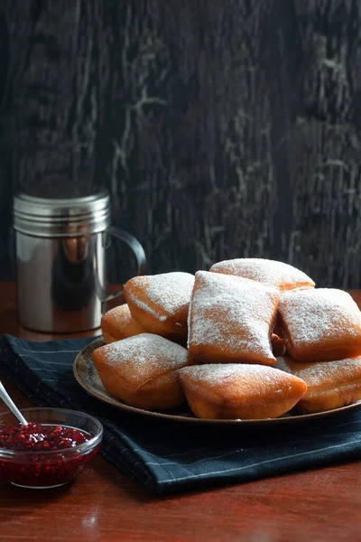 New Orleans Style Beignets Fried Dough Fritters Topped Powdered Sugar Royalty Free Stock Photos