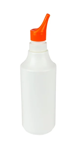Contenitore Medico Con Coperchio Spray Arancione Isolato Dallo Sfondo — Foto Stock