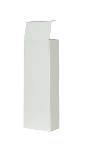 Коробка Белого Картона Изолированная Фона — стоковое фото