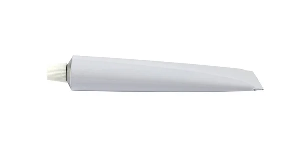 Образец Белой Медицинской Косметической Кремовой Трубки Изолированной Фона Горизонтальное Положение — стоковое фото