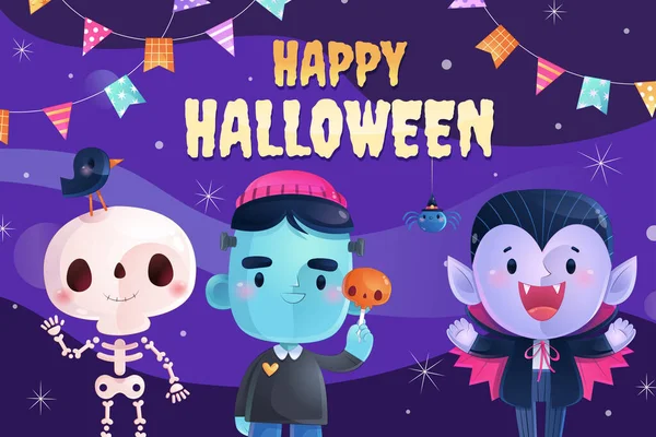 Přechod Halloween Pozadí Vektor Design Ilustrace — Stockový vektor