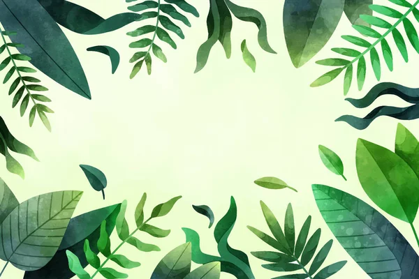 Hand Bemalt Aquarell Tropischen Blättern Hintergrund Vektor Design Illustration — Stockvektor