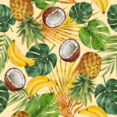 El boyası yaz tropikal desen vektör tasarımı çizimi