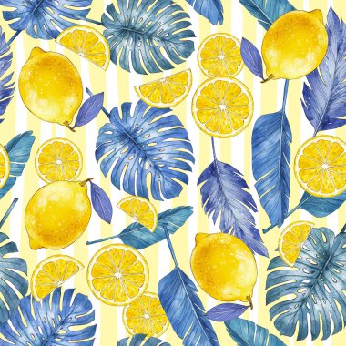 hand painted summer tropical pattern vector design illustration clipart