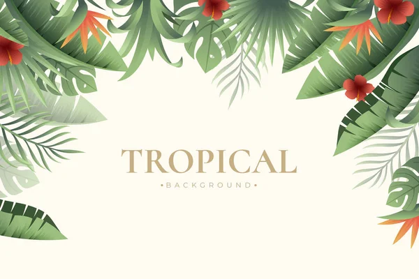 Realistische Tropische Blätter Hintergrund Vektor Design Illustration — Stockvektor
