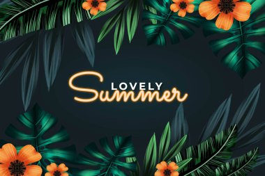 suluboya tropikal arkaplan vektör tasarımı çizimi