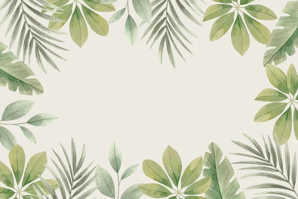 Акварельні Тропічні Листя Фон Векторний Дизайн Ілюстрація — стоковий вектор