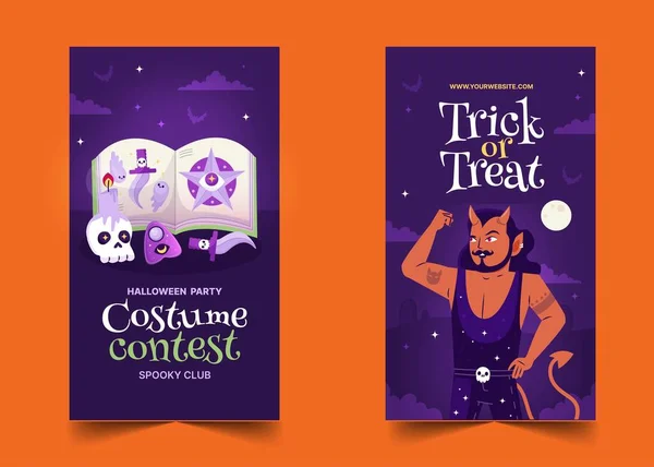 Gradient Banners Collection Halloween Season Design Vector Illustration — Stock Vector