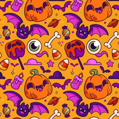 El çizimi Cadılar Bayramı Cadılar Bayramı tasarımı vektör çizimi