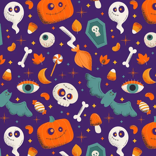 Flat Pattern Halloween Season Design Vector Illustration — Stock Vector