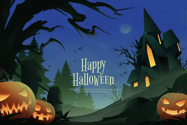Gradient Background Halloween Season Design Vector Illustration — Stock Vector