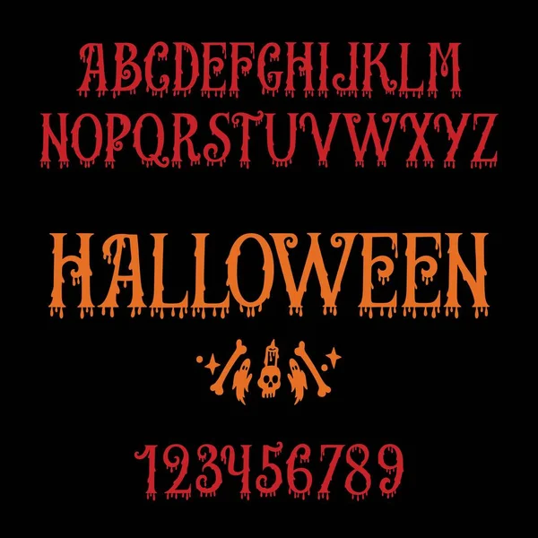 Hand Drawn Bloody Halloween Font Design Design Vector Illustration — Stock Vector