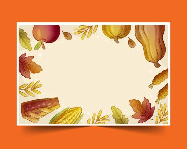 elle çizilmiş şükran günü kutlaması tasarım vektörü illüstrasyonu