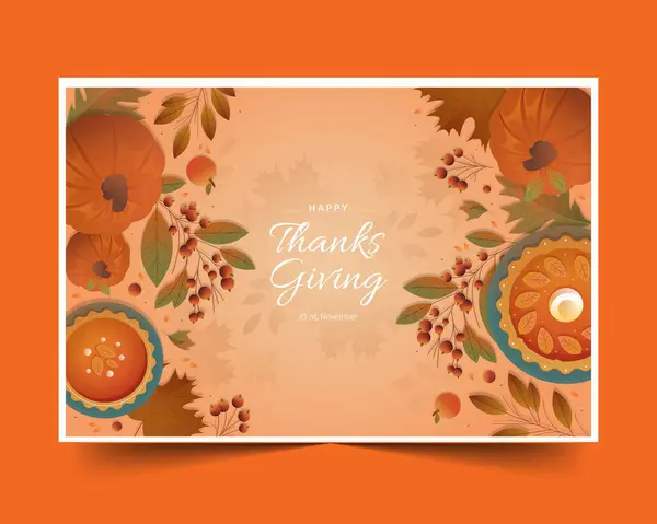 Gradient Thanksgiving Background Design Vector Illustration — Stock Vector