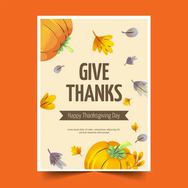 Watercolor Greeting Cards Collection Thanksgiving Celebration Design Vector Illustration Royalty Free Stock Vectors