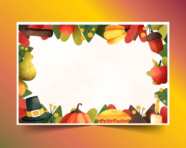 Watercolor Background Thanksgiving Celebration Design Vector Illustration Royalty Free Stock Illustrations