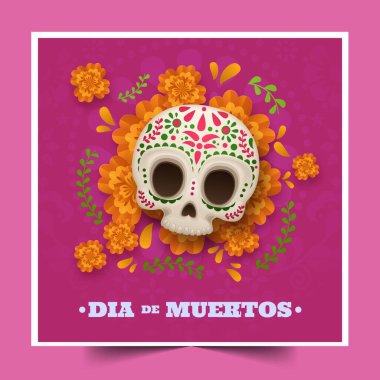 Gradyan dia de muertos kutlama vektör çizimi