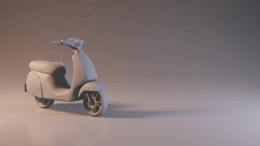 3d render of a moped on a light background, monotonous. Online market delivery concept with place for text. Rent of mopeds, motorcycles, transport.For the design of delivery services, transport rental