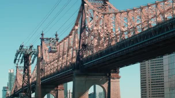 Manhattan New York Usa 2023 Wide Angled View Queensboro Bridge — Stock Video