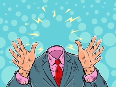 Kafasız neşeli adam kucaklaşması, dostça buluşma, iyi arkadaş. Popüler sanat retro vektör illüstrasyon klasikleri 50 'lerin 60' ların tarzı