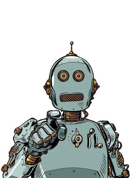 Robot Ujjal Mutogat Mesterséges Intelligencia Arc Személy Felismerés Azonosítás Pop — Stock Vector