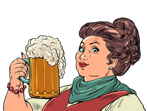 Boa Estadia Com Boas Bebidas Prazer Álcool Qualidade Mulher Segurando Ilustração De Bancos De Imagens